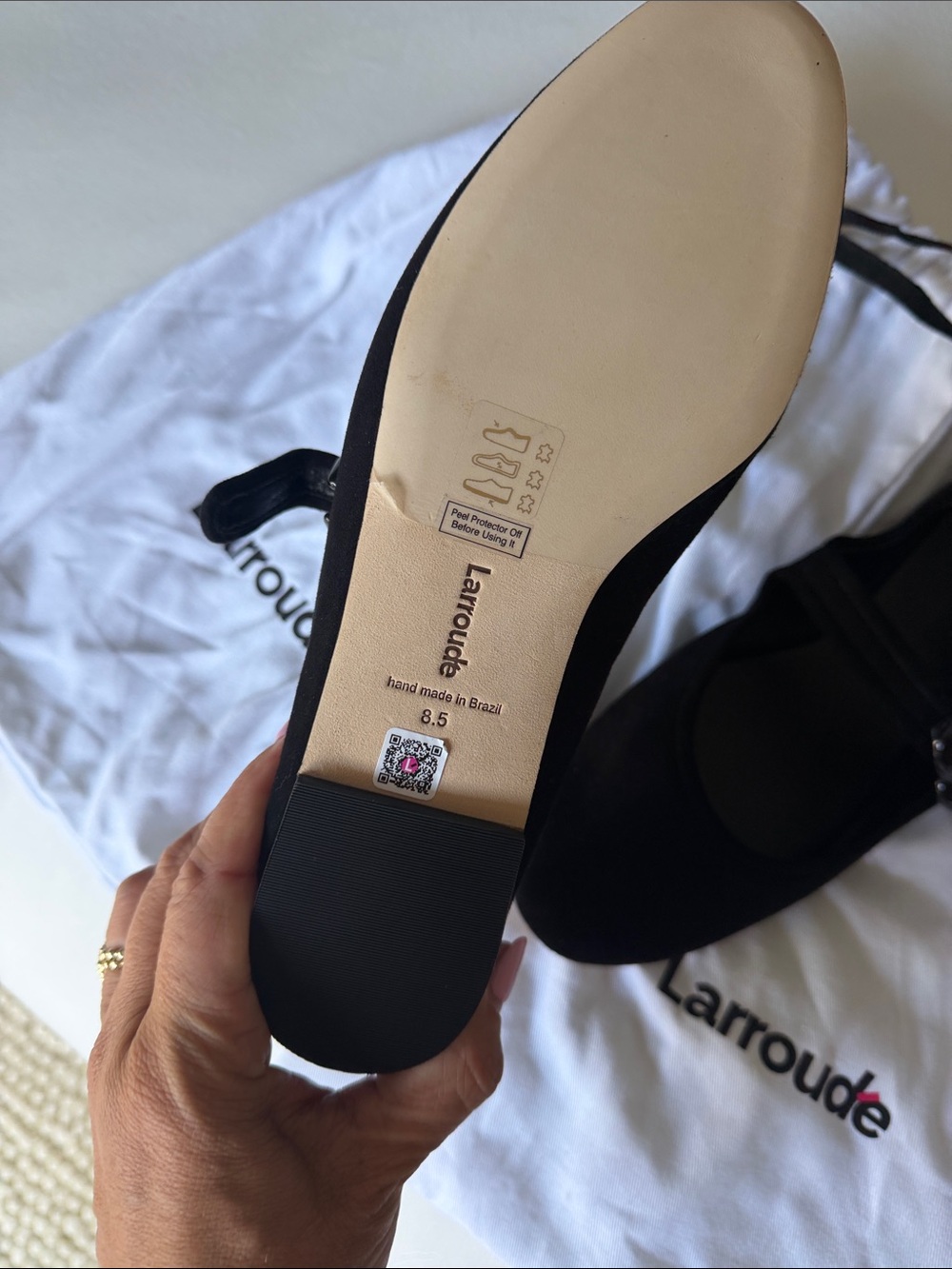 Larroude Black Mary Jane Ballet Flats with Buckle - Picture 4 of 10